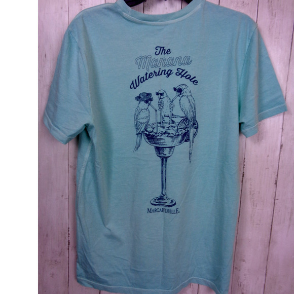 Margaritaville Short Sleeve T-Shirt Aruba‎ Blue The Manana Watering Hole Mens S - Picture 3 of 7